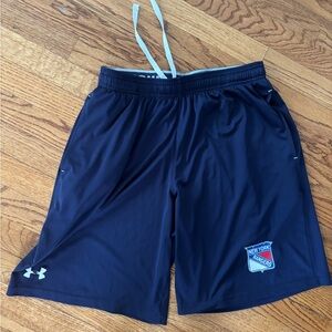 Under Armour Men's Navy Blue NY Rangers Shorts